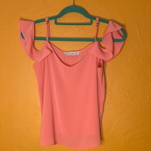 Abercrombie & Fitch Pink/Coral Cold Shoulder Blouse Small. Perfect shape.